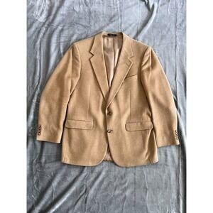 VTG Botany 500 100% Camel Hair Tan Jacket Blazer Sport Coat Size 42-44 USA MADE
